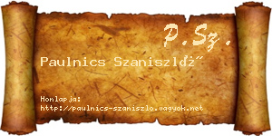Paulnics Szaniszló névjegykártya